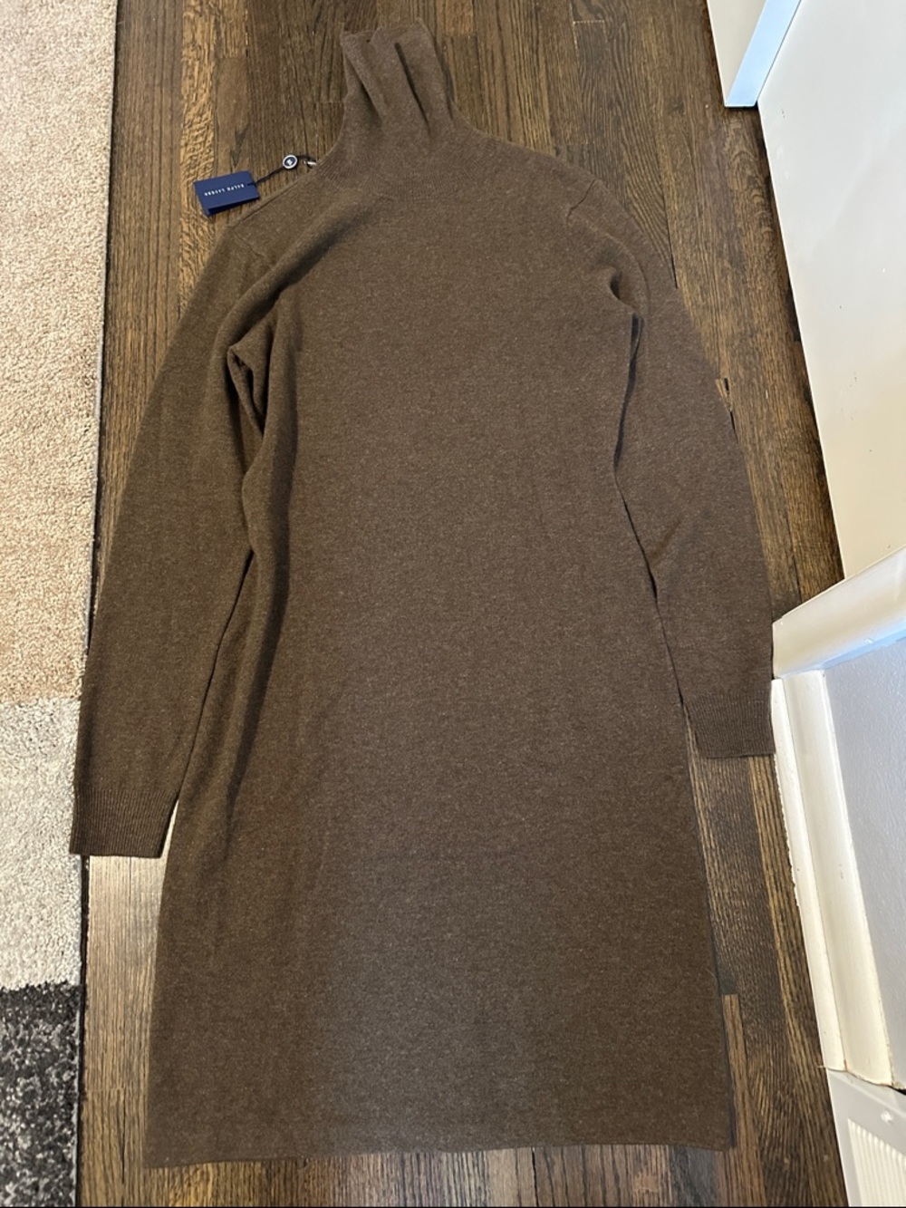 NWT Ralph Lauren Brown Turtleneck Sweater Dress, Size Large